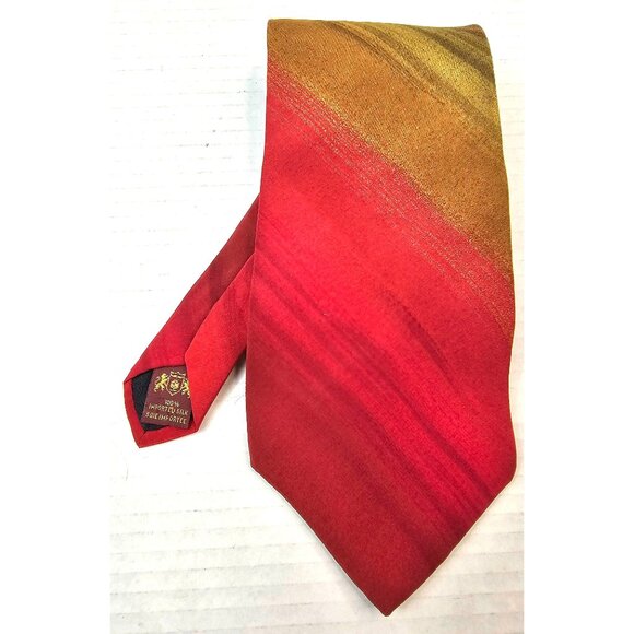 The Metropolitan Museum Of Art Silk Tie Red & Gold Gradient Pattern Mens Accesso - Picture 1 of 7